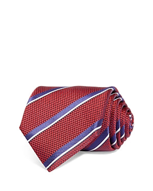 Canali Wide Stripe Silk Classic Tie Necktie Red Blue Wide Stripe One Size