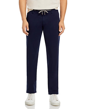 Canali Garment Dyed Convertible Drawstring Chino Pants Size 38 Navy Blue