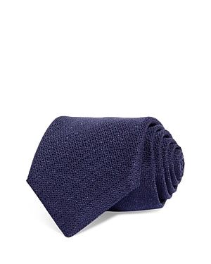 Canali Men's Tie Melange Solid Navy Blue Necktie One Size