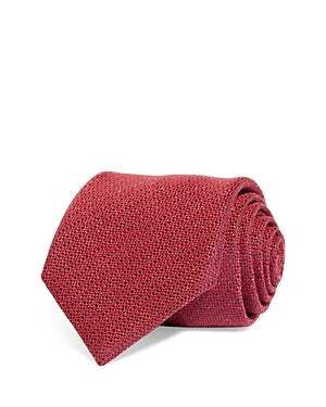 Canali Melange Solid Silk Classic Necktie Red OS