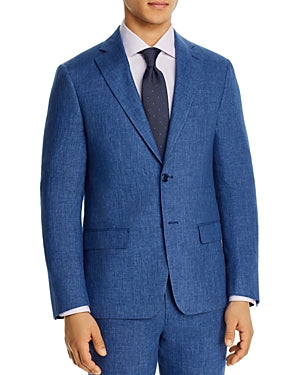 Robert Graham Mens Slim fit Suit Jacket Blazer 44 L Navy Blue Solid Stretch
