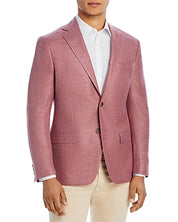 Robert Graham Mens Sport Coat Red 38R Mélange Basketweave Slim Fit
