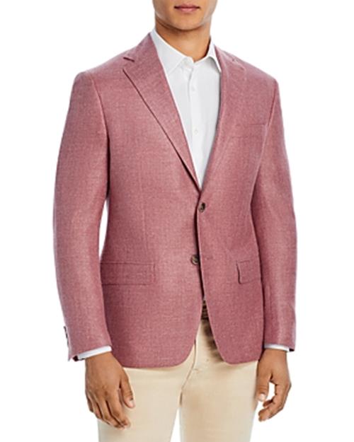 Robert Graham Mens Sport Coat Red 40R Mélange Basketweave Slim Fit