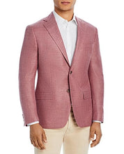 Robert Graham Mens Sport Coat Red 38R Mélange Basketweave Slim Fit