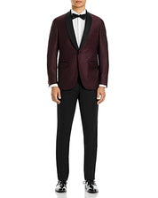 Ted Baker Mens Paisley Jacquard Satin Sport Coat Blazer Burgundy Red  40S
