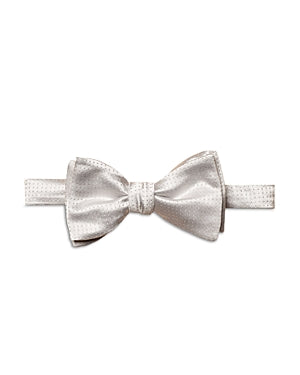 Eton Men's Gray Silk Bow Tie One Size Dot Design Necktie