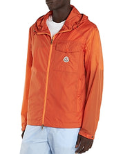 Moncler Mens Logo Shell Hooded Windbreaker Jacket Size XL / 4 Orange