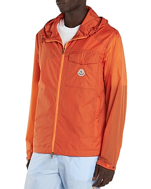 Moncler Mens Logo Shell Hooded Windbreaker Jacket Size XL / 4 Orange