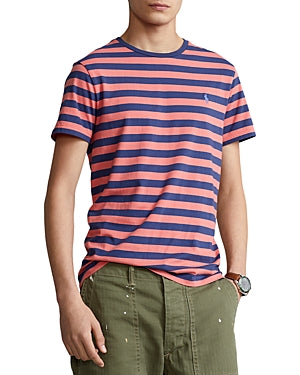 Ralph Lauren Custom Slim Fit Striped Jersey T-Shirt Red Blue Small