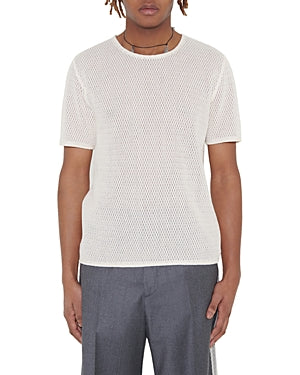 Our Legacy Mens Mesh Tanker Crewneck Short Sleeve T Shirt Beige 48