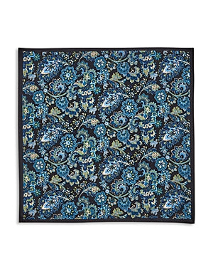 Bloomingdale's Paisley Paisley Silk One Size Pocket Square Blue