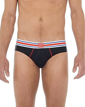 HOM Men's Tie Break Micro Briefs Black  Size XL