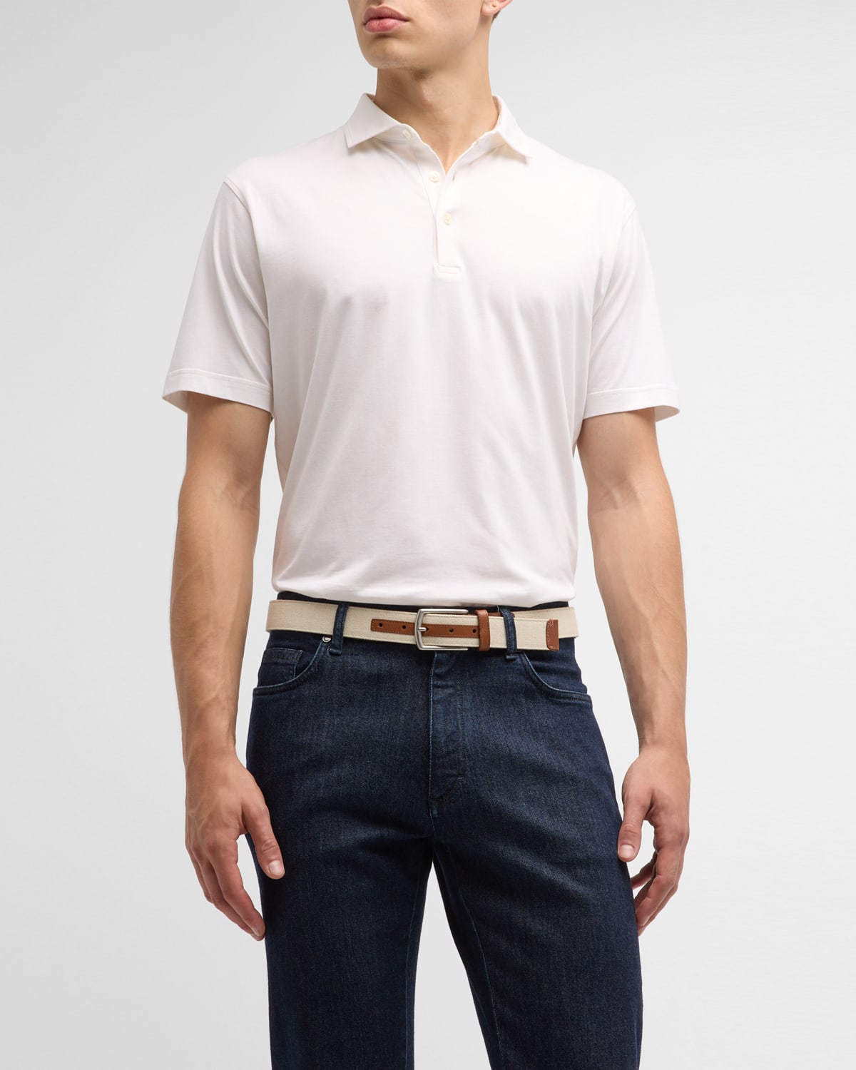Peter Millar Crown Crafted Excursionist Short Sleeve Polo Shirt XXL White