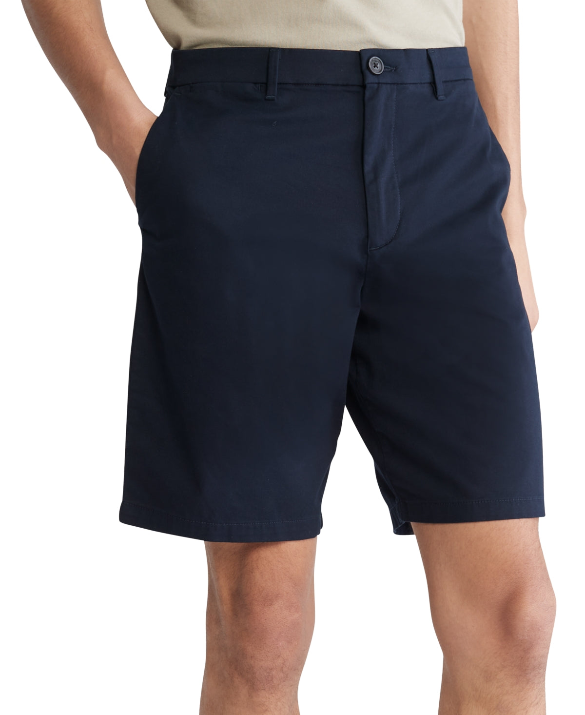 Calvin Klein Mens Infinite Flex 9" Chino Shorts Sky Captain 33