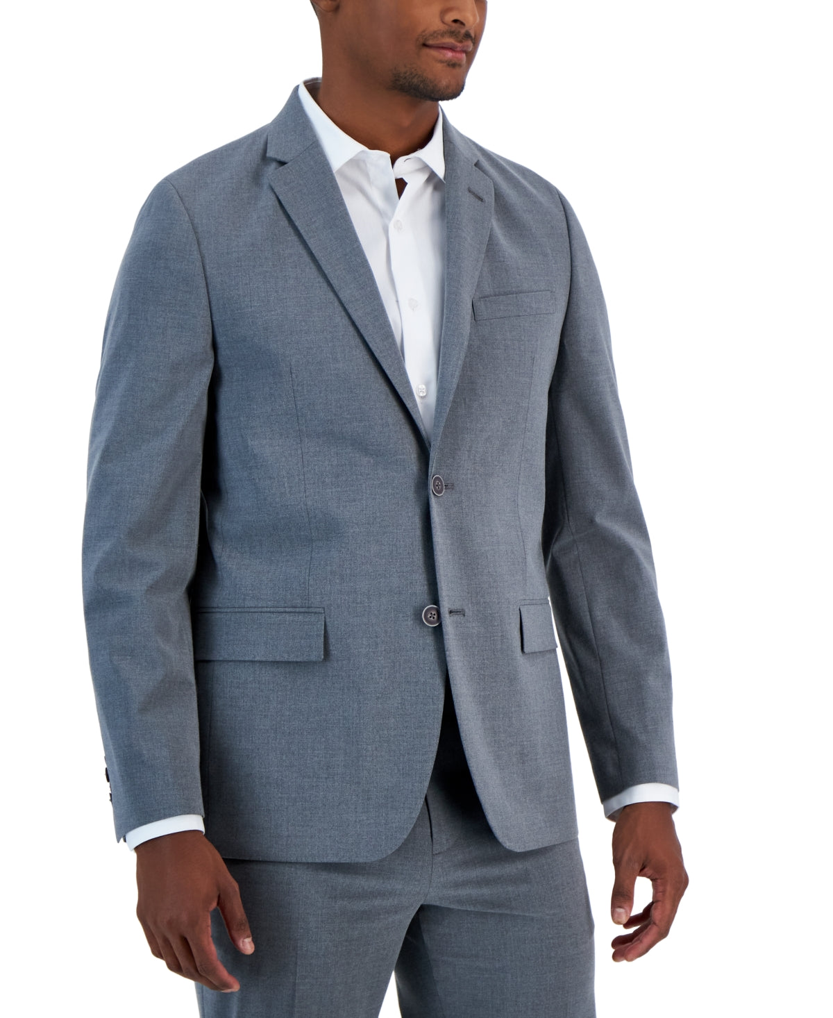 Vince Camuto Men's Slim-Fit Spandex Super-Stretch Suit Jacket 40 R Light Grey