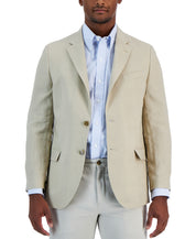 Nautica Mens Modern fit Sport Coat Blazer 36 R Beige Solid Stretch Linen