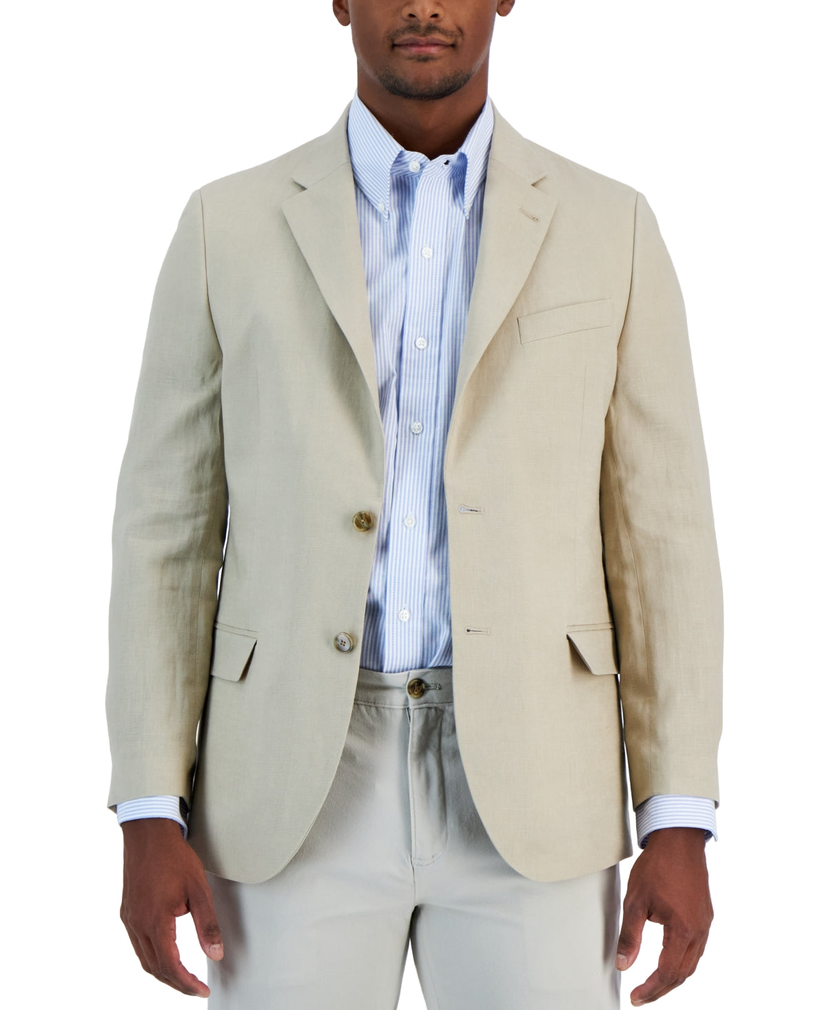 Nautica Mens Modern fit Sport Coat Blazer 44 L Beige Solid