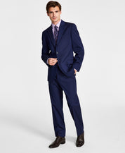 Nautica Men's Modern Fit Bi Stretch Suit 42R / 36 x 32 Navy Blue Striped