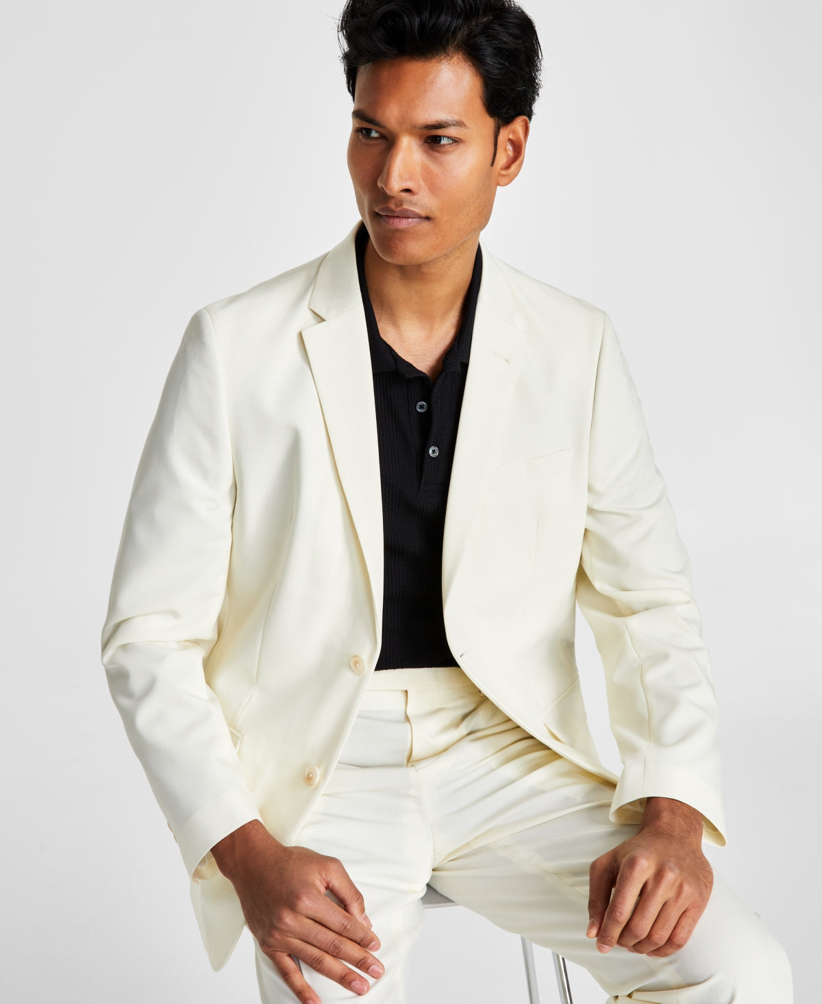 Vince Camuto Mens Slim fit Suit Jacket Blazer 40 S White Solid