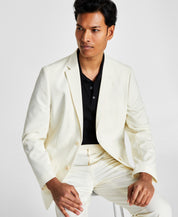 Vince Camuto Mens Slim fit Suit Jacket Blazer 42 S White Solid Stretch