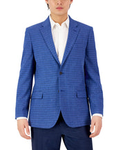 Nautica Men's Modern-Fit Plaid Sport Coat Blue Check 36R