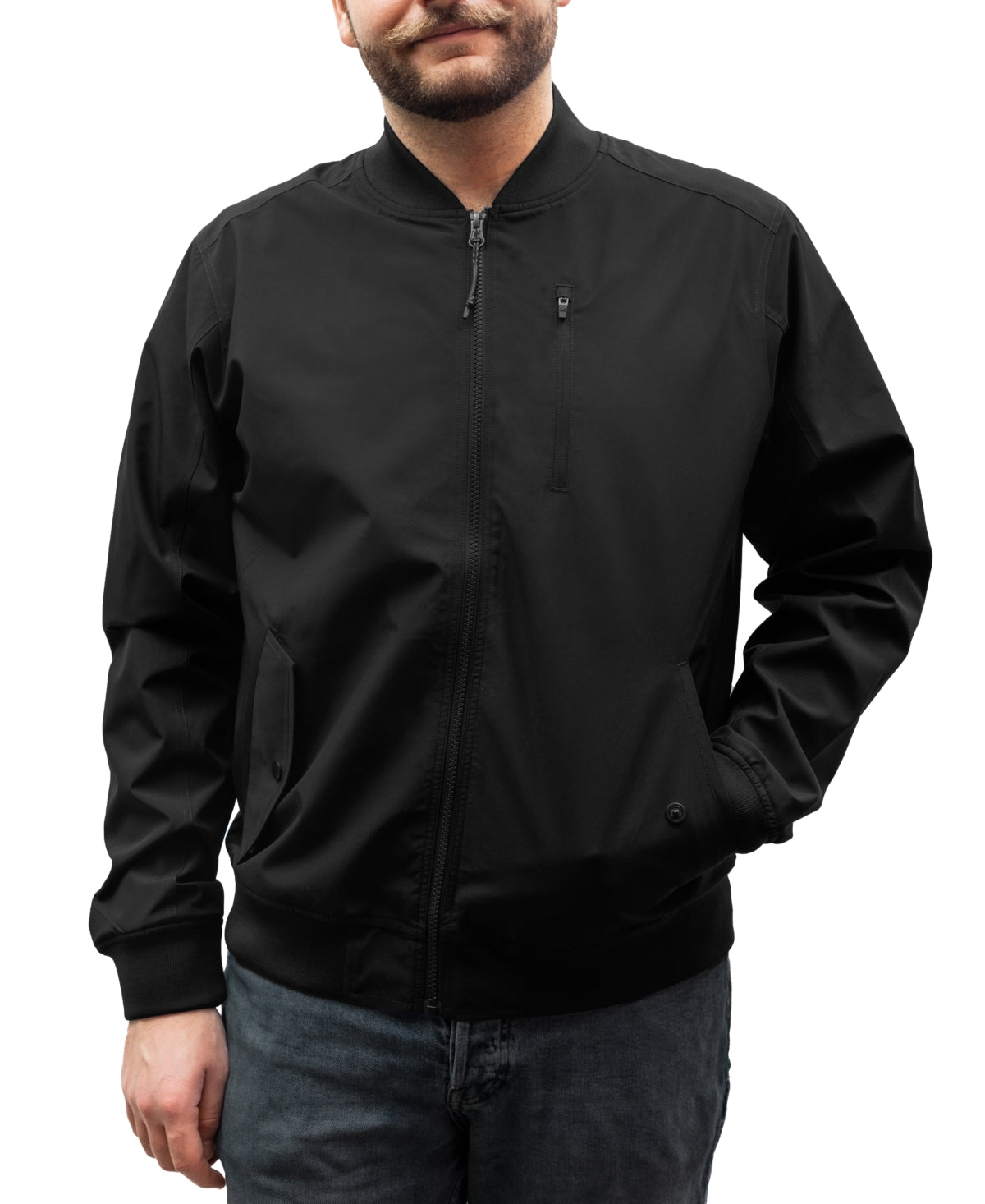 Hawke & Co. Mens Bomber Jacket Coat XXL Black Solid