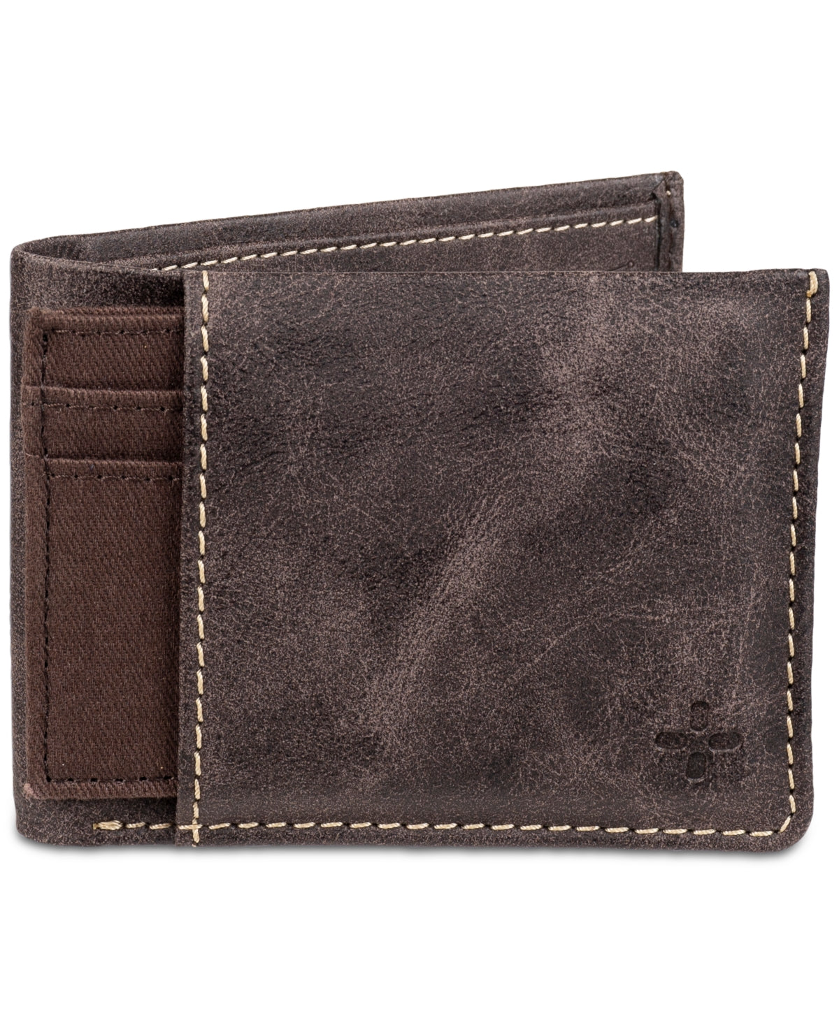Sun Stone Men's Rugged Slim Fold Wallet Brown