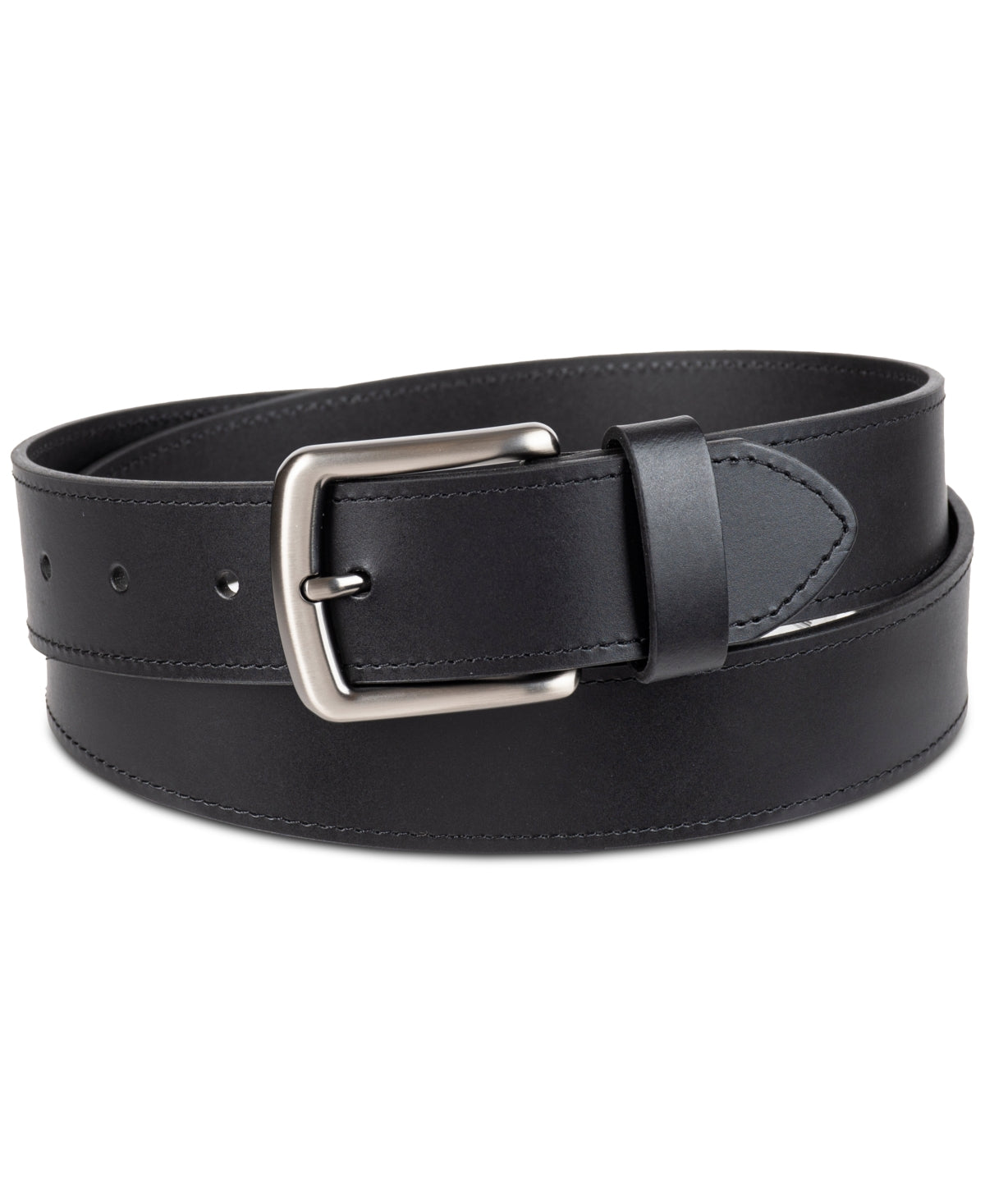 Club Room Mens Square Buckle Cut Edge Belt Apparelbelt Medium 34-36 Black