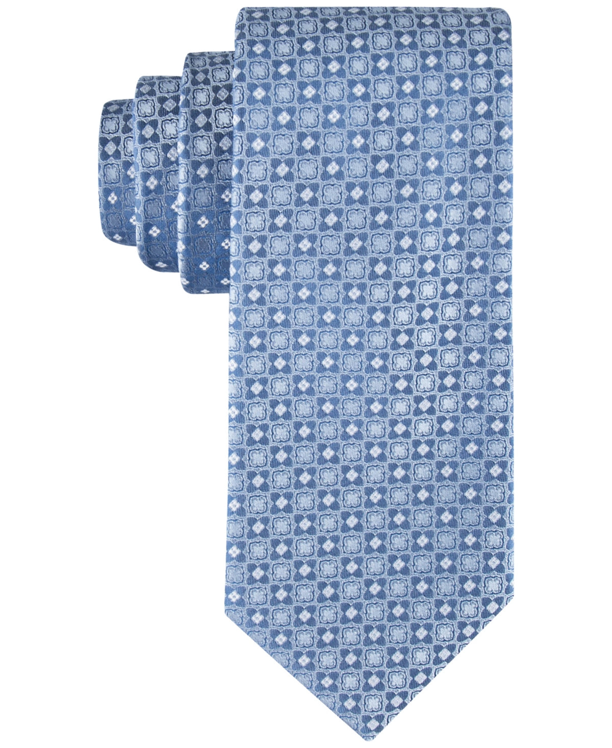 Calvin Klein Men's Four Points Medallion Ties Blue Necktie
