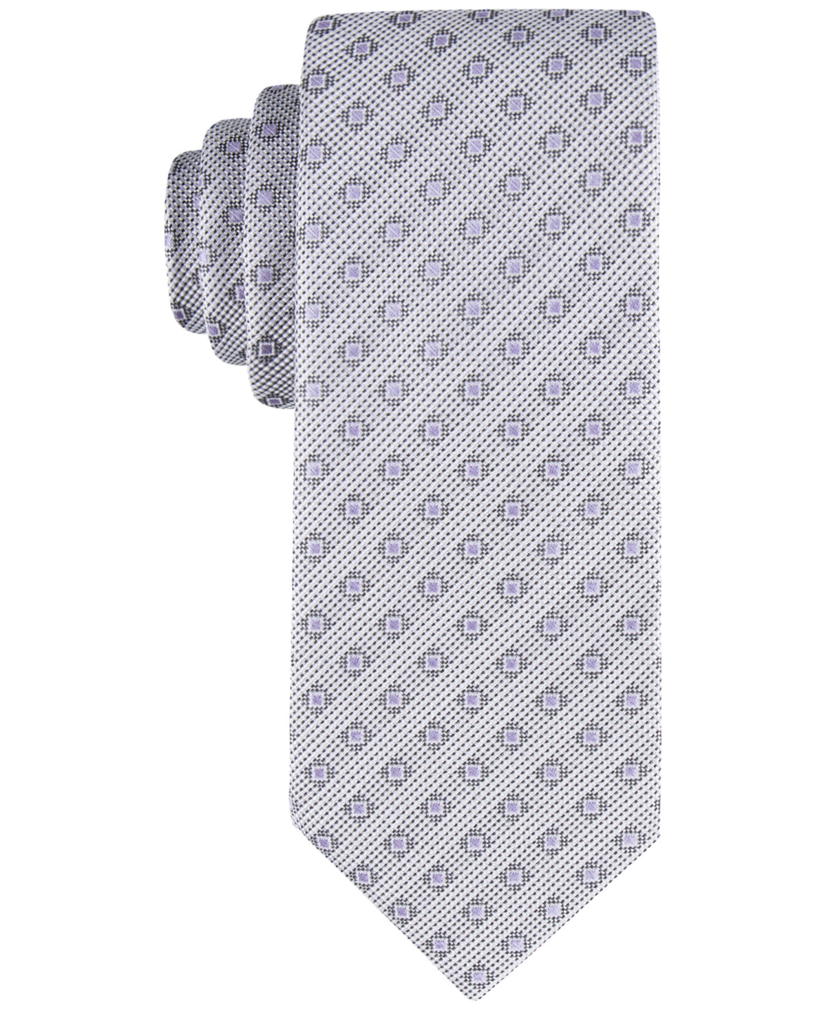 Calvin Klein Men's Square Grid Neat Tie Lilac Purple Necktie