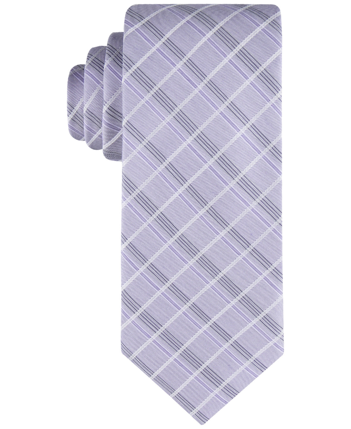 Calvin Klein Men's Feathers Check Tie Purple Necktie