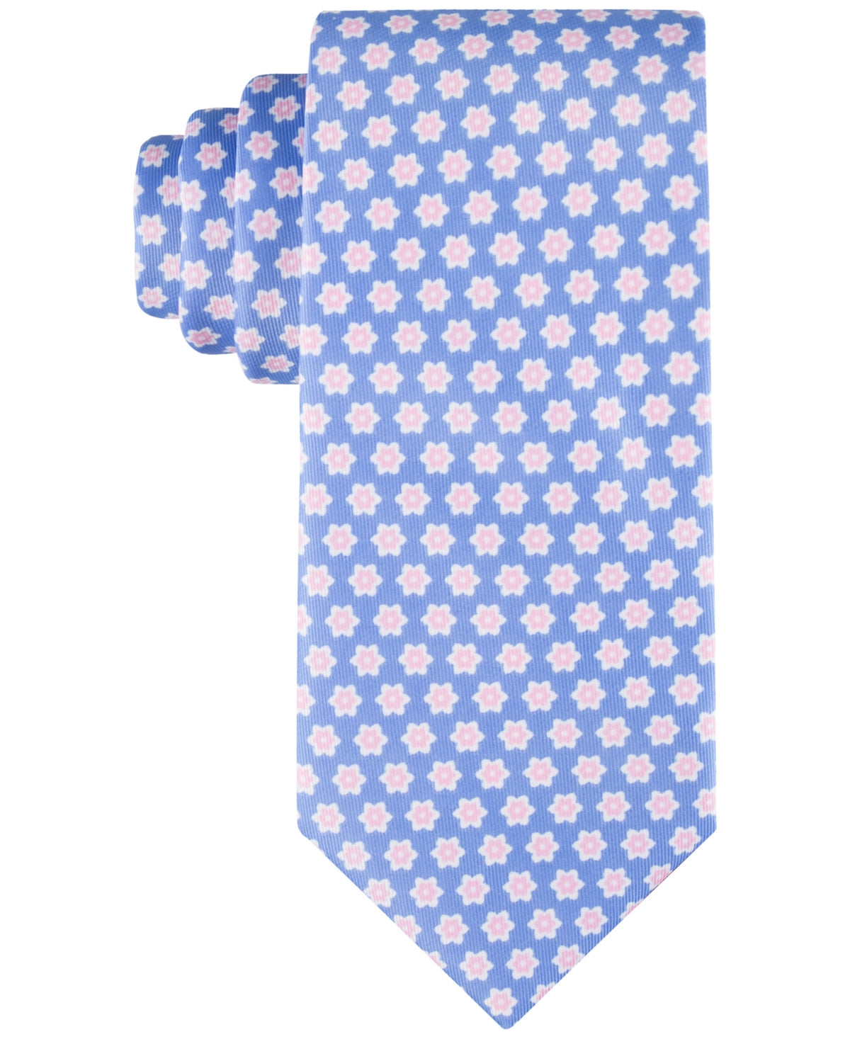 Tommy Hilfiger Mens Curtis Floral Tie Necktie Blue Pink