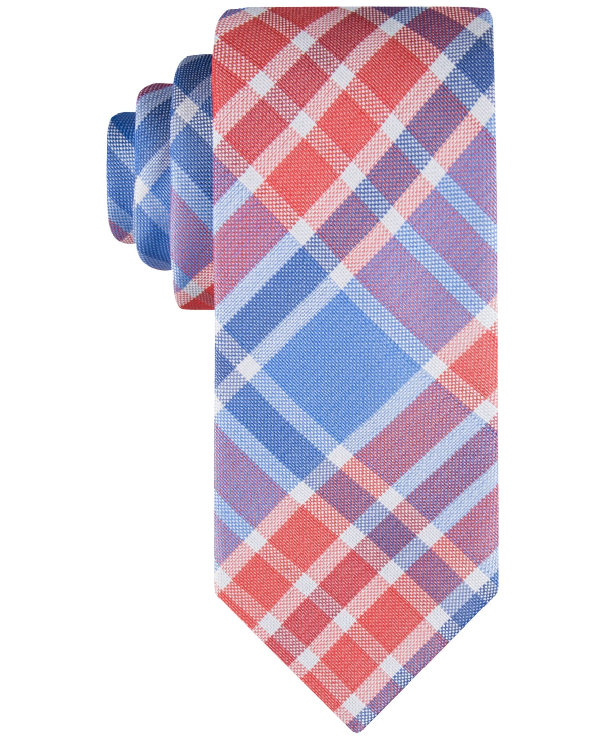 Tommy Hilfiger Mens Festive Plaid Tie Red