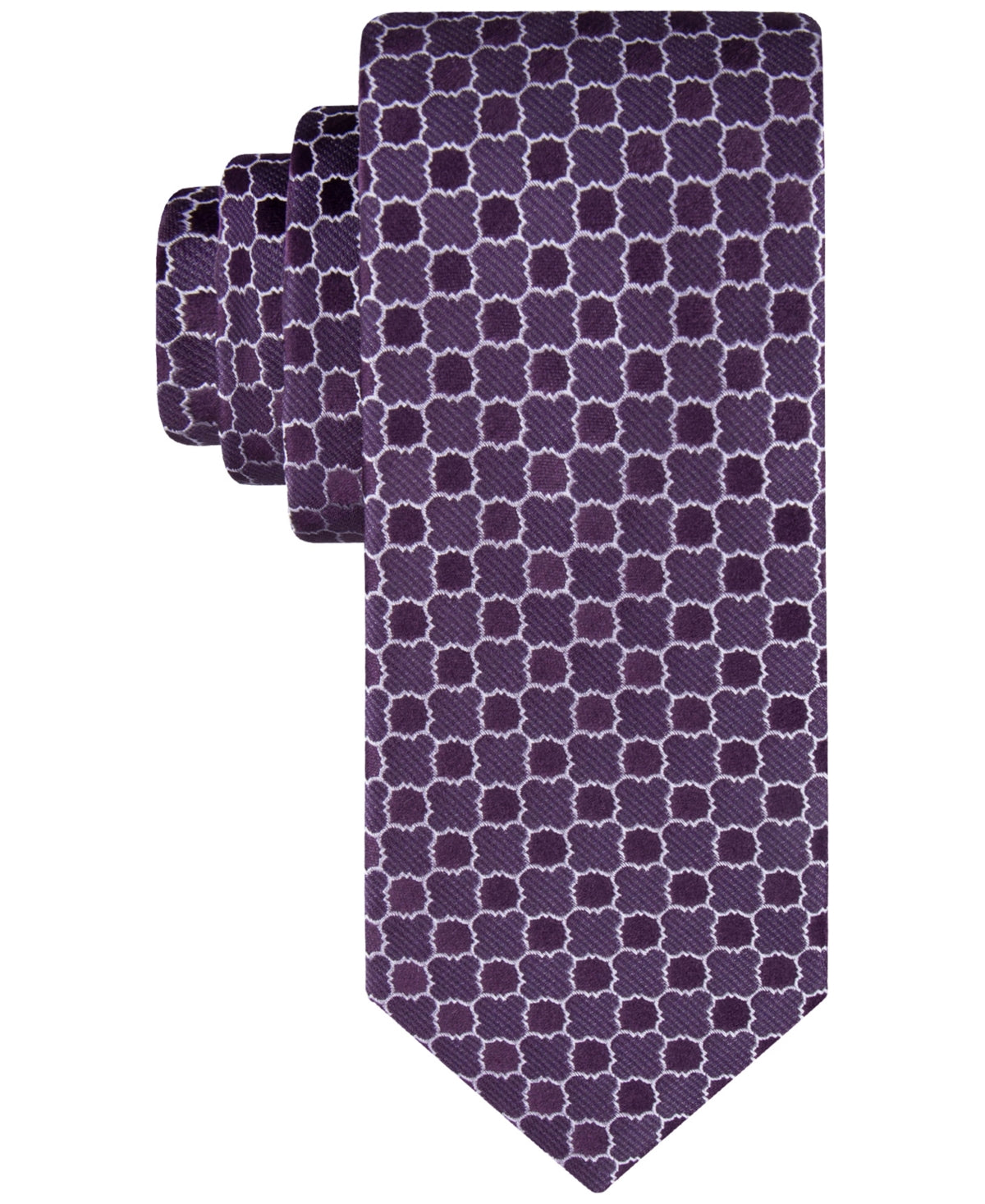 Calvin Klein Men's Lattice Medallion Tie Purple Necktie