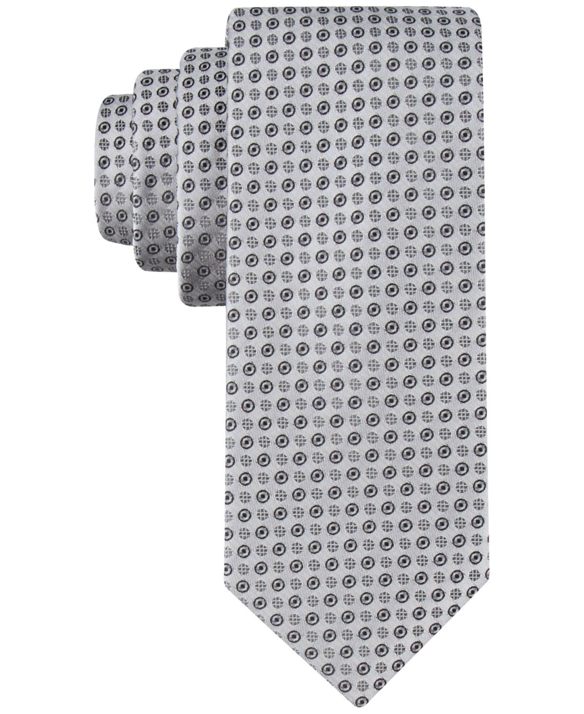 Calvin Klein Mens Necktie Silver Mini Bullseye Tie