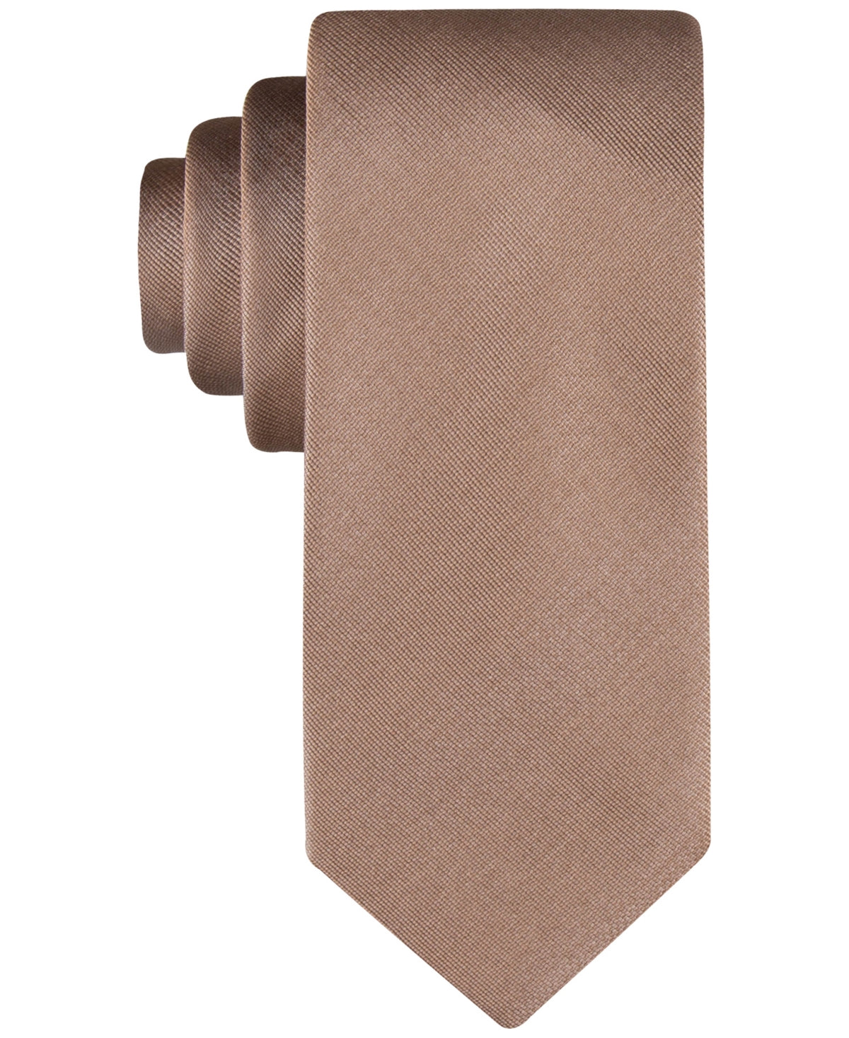 Calvin Klein Men's Solid Tie Brown Taupe Necktie