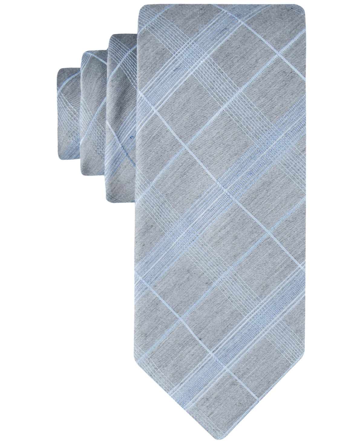 Calvin Klein Men's Seasonal Plaid Tie Light Blue Necktie