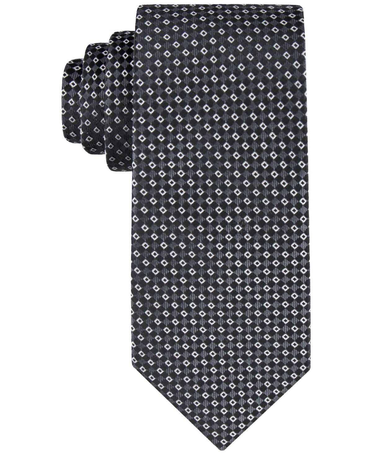 Calvin Klein Men's Square Medallion Tie Black Necktie