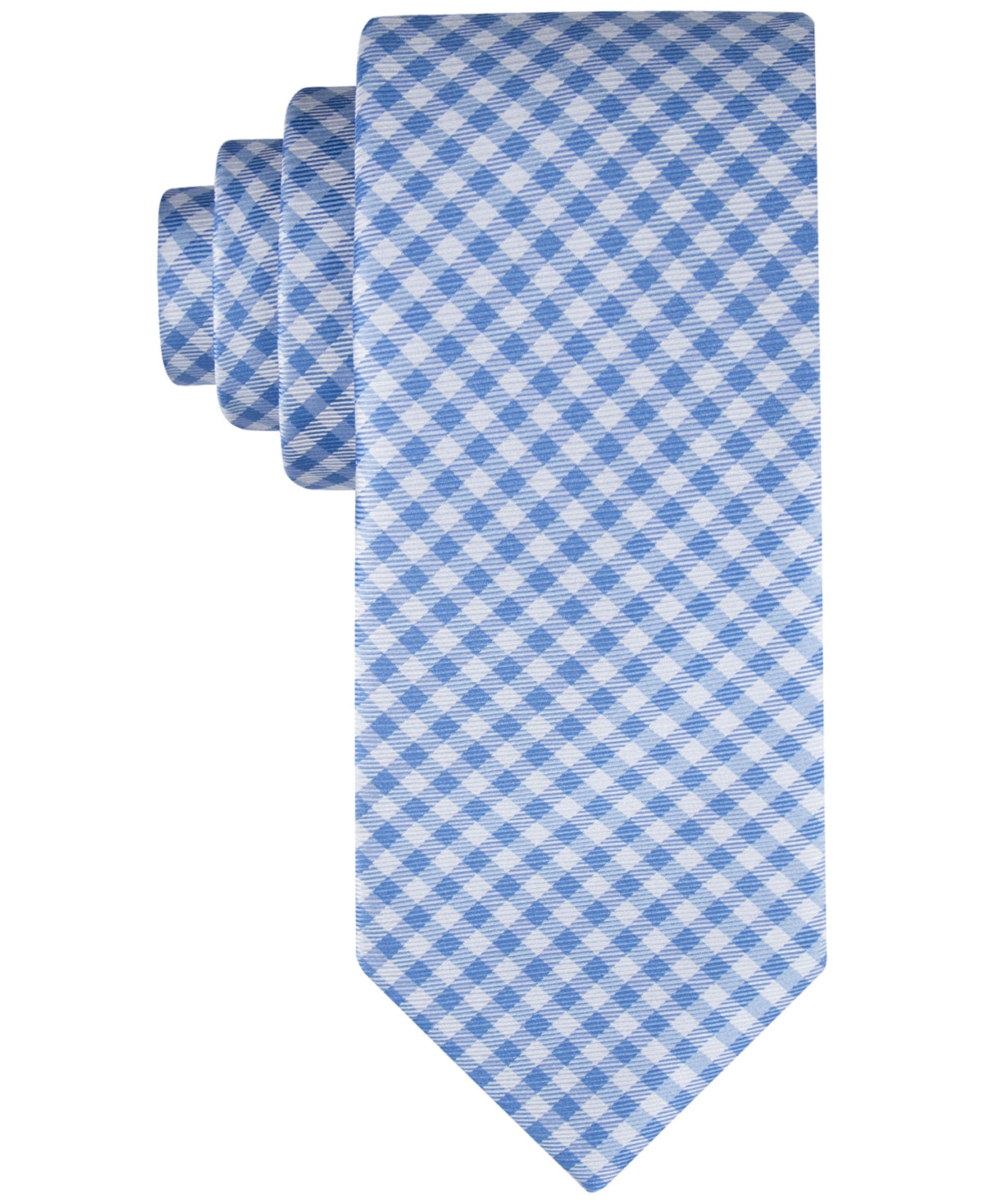 Tommy Hilfiger Men's Spring Gingham Tie Light Blue Necktie