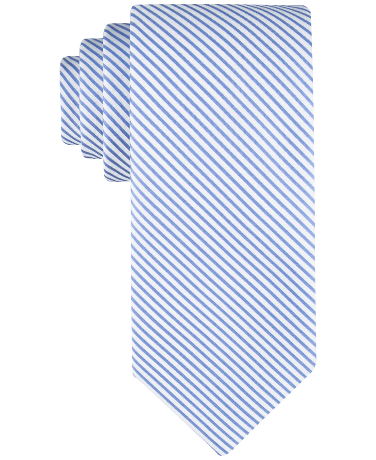 Tommy Hilfiger Mens Seersucker Stripe Tie Light Blue