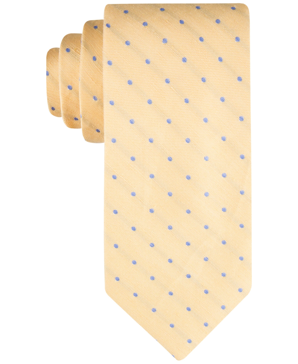 Tommy Hilfiger Mens Necktie Linen Dot Tie Yellow