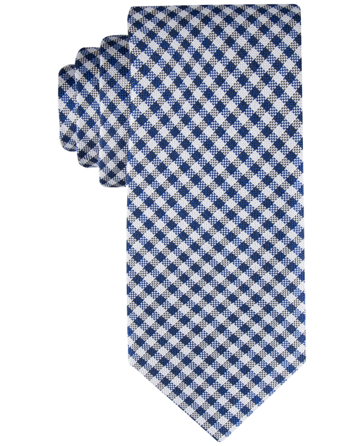 Tommy Hilfiger Mens Navy Gingham Tie