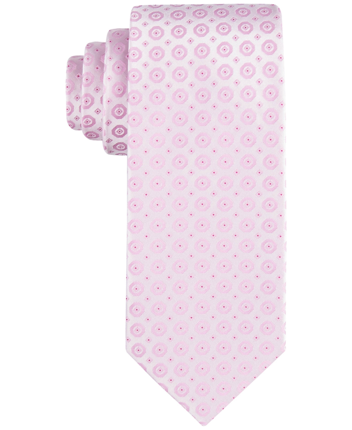 Calvin Klein Men's Pink Hex Dot Medallion Tie ONE SIZE Necktie
