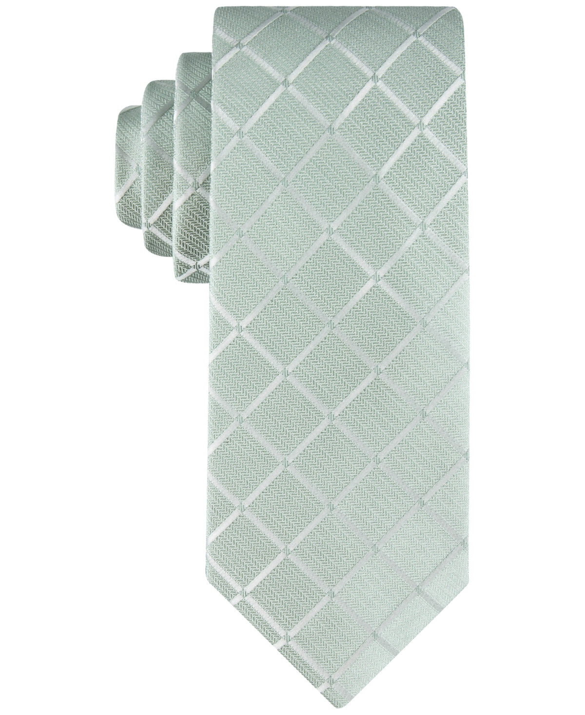 Calvin Klein Men Regular fit Tie Necktie One Size Mint Green Herringbone