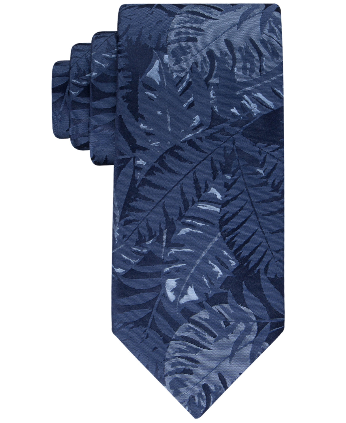 Tommy Hilfiger Men's Necktie Palm Leaves Tie Navy Blue