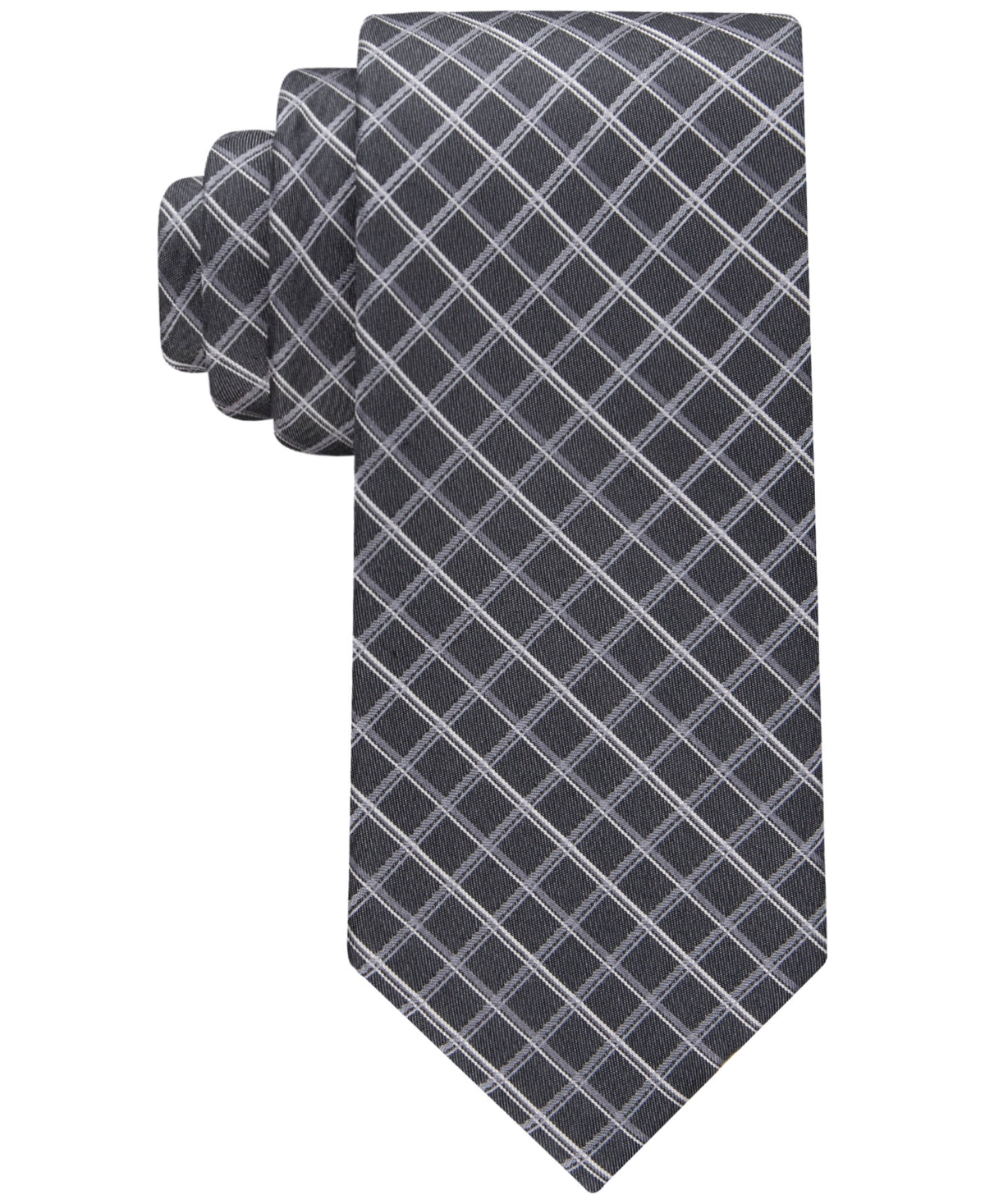 Calvin Klein Mens Regular fit Tie Necktie One Size Black Argyle/Diamond