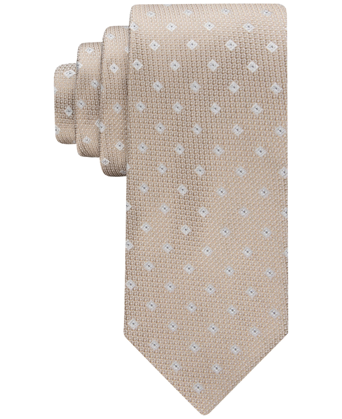 Calvin Klein Men's Micro Floral Neat Tie Beige Taupe Necktie