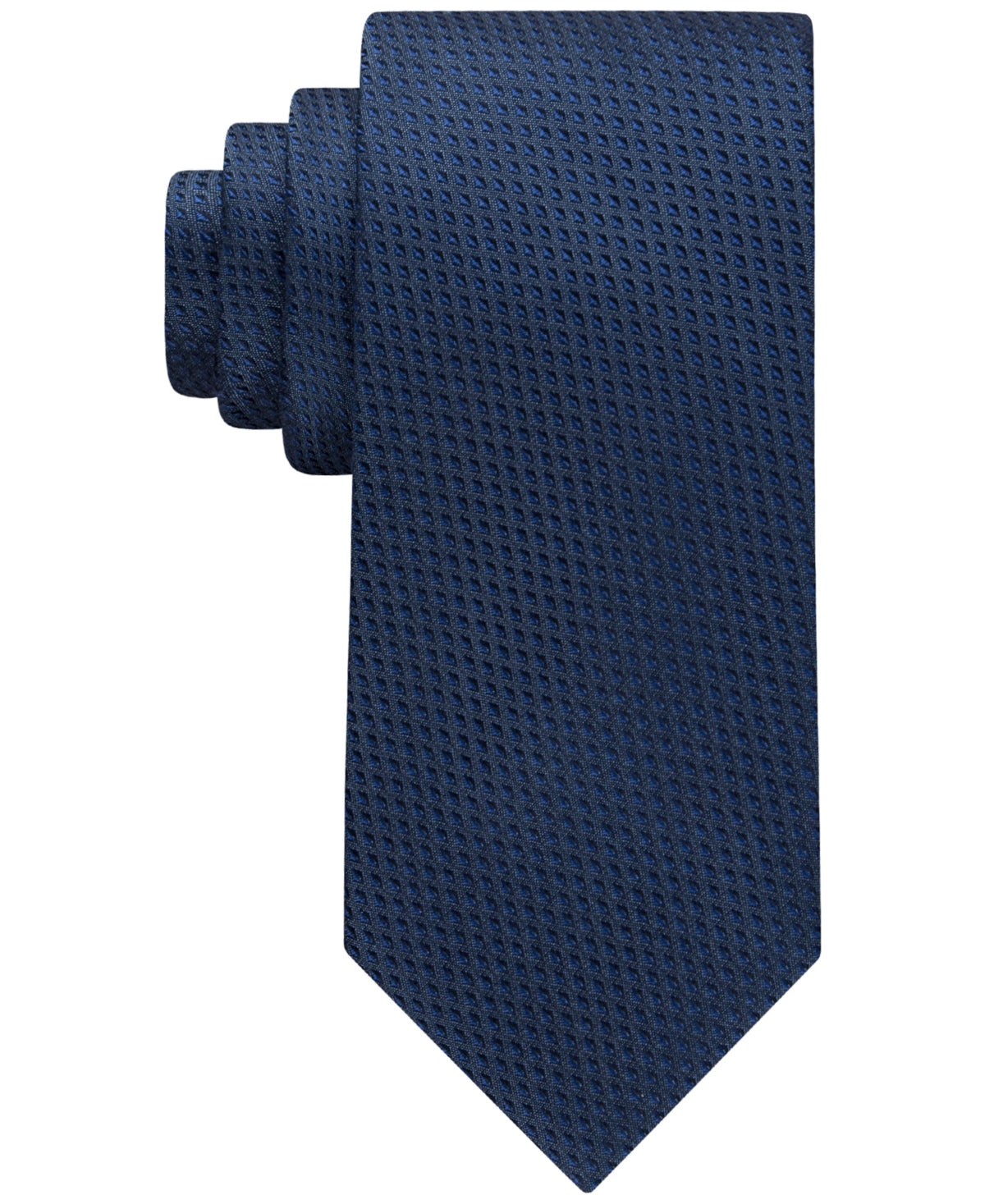 Calvin Klein Mens Micro Diamond Necktie Navy Blue