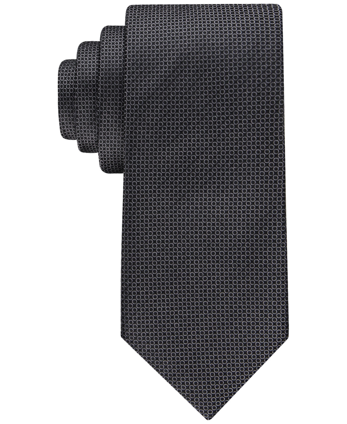 Calvin Klein Mens Classic Black Circles Necktie Tie