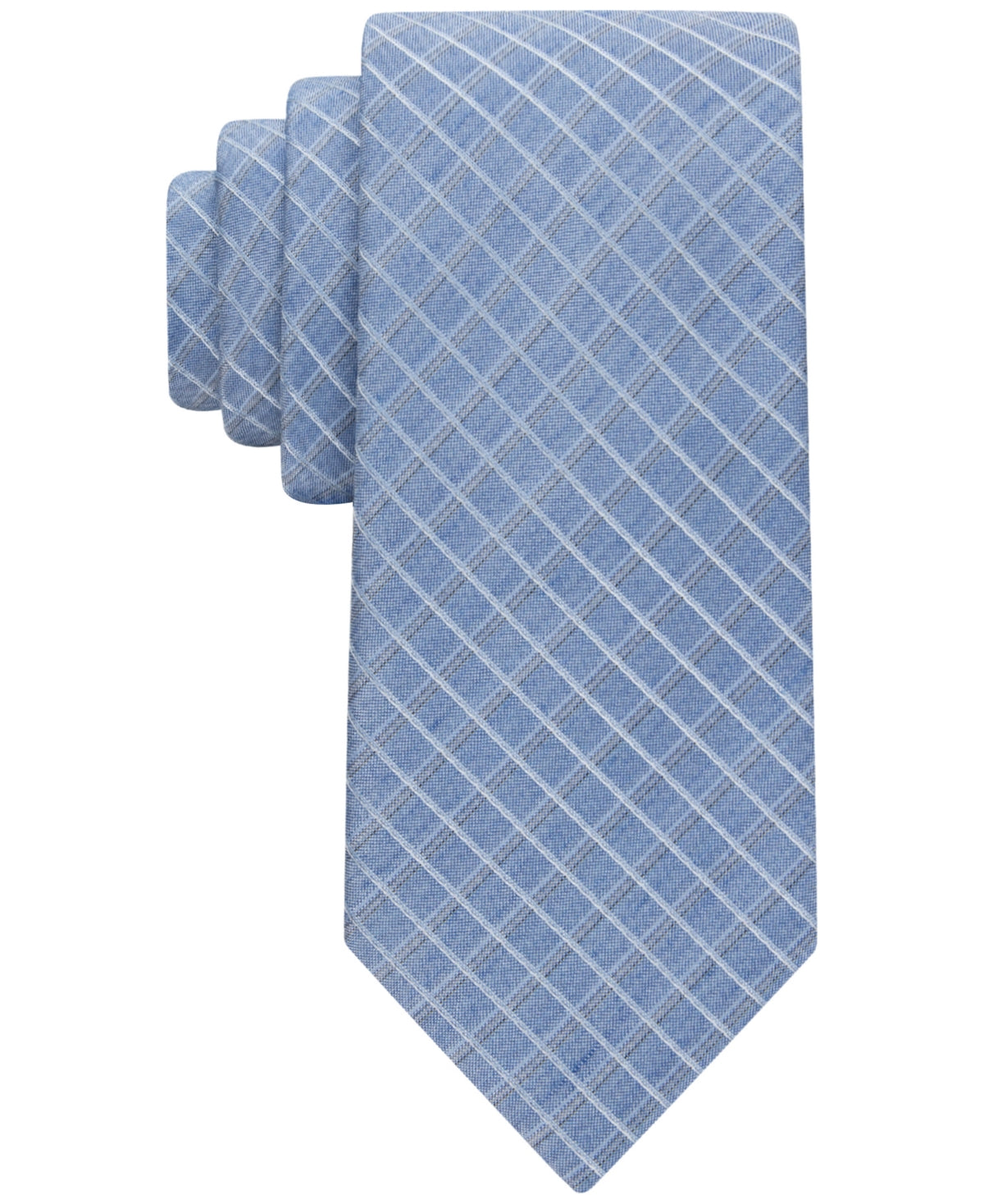 Calvin Klein Mens Heather Grid Tie Light Blue